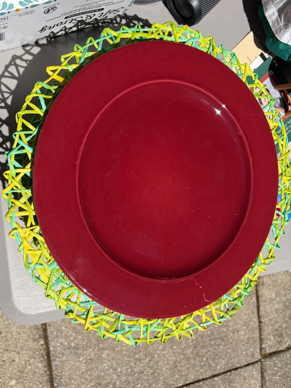 Pier 1 Deep Red Charger/Platter Plate set of 7